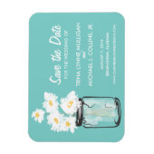 Mason Jar gevuld met witte madeliefjes Save the Da Magneet (Verticaal)