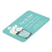 Mason Jar gevuld met witte madeliefjes Save the Da Magneet (Linkerzijde)