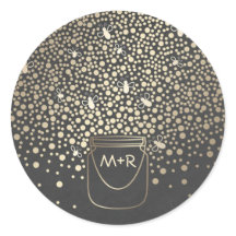 Mason Jar Gold Fireflies Rustieke krijtbord Bruilo