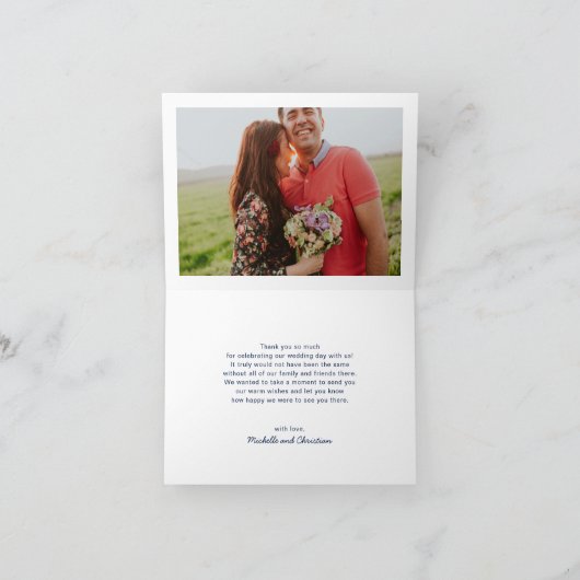 Mason Jar, Gold & Navy Couples Weddenschap Harteli Bedankkaart (Binnen)