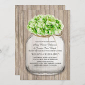 Mason jar green hydrangea bruiloft nodigt hyd4 uit kaart (Voorkant / Achterkant)