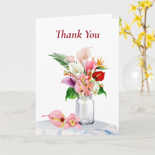 Mason Jar Hartelijk dank Kaart (Gele Bloem)