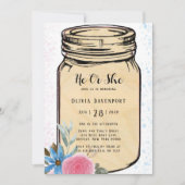 Mason Jar He or she Gender onthulling Baby shower  Kaart (Voorkant)