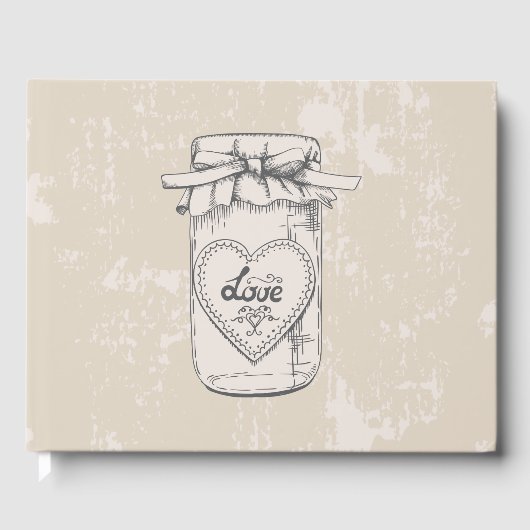  Mason Jar Hearts bruiloft Vrijgezellenfeest Gastenboek (Voorkant)