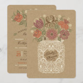 Mason Jar Herfst Baby shower Uitnodiging (Voorkant / Achterkant)