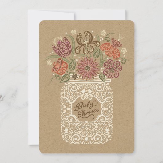 Mason Jar Herfst Baby shower Uitnodiging (Voorkant)