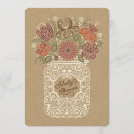 Mason Jar Herfst Baby Shower Uitnodiging
