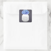 Mason jar hortensia bruiloft gunsten hortensia7 vierkante sticker (Tas)
