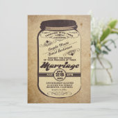 Mason Jar huwelijksuitnodigingen Kaart (Staand voorkant)