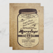 Mason Jar huwelijksuitnodigingen Kaart (Voorkant / Achterkant)