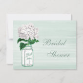 Mason Jar & Hydrangea Rustic Mint Vrijgezellenfees Kaart (Voorkant)