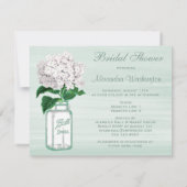 Mason Jar & Hydrangea Rustic Mint Vrijgezellenfees Kaart (Achterkant)