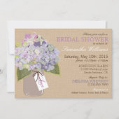 Mason Jar Hydrangea Rustic Vrijgezellenfeest Kaart (Voorkant)