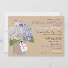 Mason Jar Hydrangea Rustic Vrijgezellenfeest Kaart