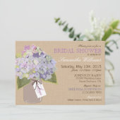 Mason Jar Hydrangea Rustic Vrijgezellenfeest Kaart (Staand voorkant)