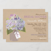 Mason Jar Hydrangea Rustic Vrijgezellenfeest Kaart (Voorkant / Achterkant)