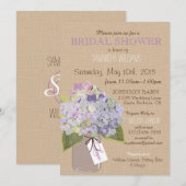 Mason Jar Hydrangea Rustic Vrijgezellenfeest Kaart (Voorkant / Achterkant)