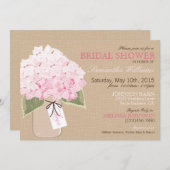 Mason Jar Hydrangea Rustic Vrijgezellenfeest Kaart (Voorkant / Achterkant)