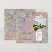 Mason Jar Hydrangea Shabby Chic Vrijgezellenfeest Kaart (Voorkant / Achterkant)