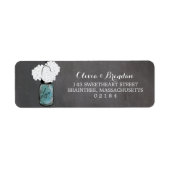 Mason Jar Hydrangeas Chalkboard retouradres Etiket (Voorkant)