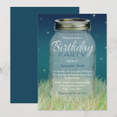 Mason Jar in Night  Kijk Birthday Party Kaart (Voorkant / Achterkant)