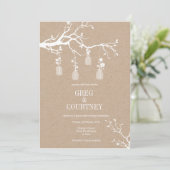 Mason Jar Invitation Kraft Kaart (Staand voorkant)