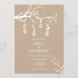 Mason Jar Invitation Kraft Kaart