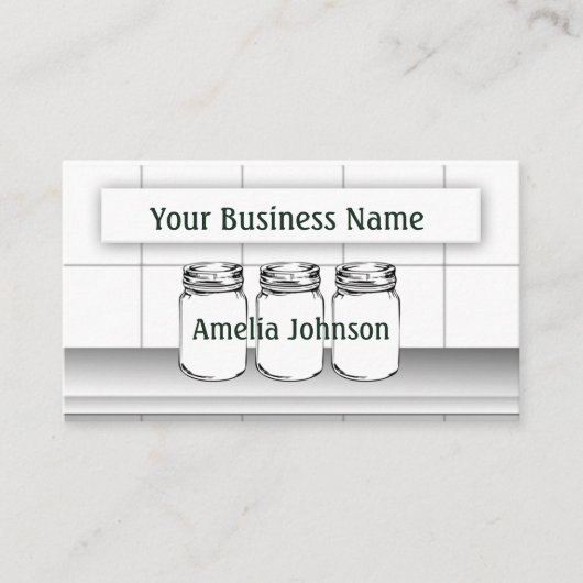 Mason Jar is aangepast je object modern Visitekaartje (Voorkant)