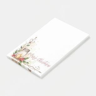 Mason Jar Kaars met Hulst en Waterverf  Post-it® Notes