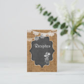Mason Jar, Kant, Burlap, Krijtbord Wedding Insert Informatiekaartje (Staand voorkant)