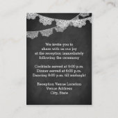 Mason Jar, Kant, Burlap, Krijtbord Wedding Insert Informatiekaartje (Achterkant)