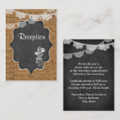 Mason Jar, Kant, Burlap, Krijtbord Wedding Insert Informatiekaartje (Voorkant / Achterkant)