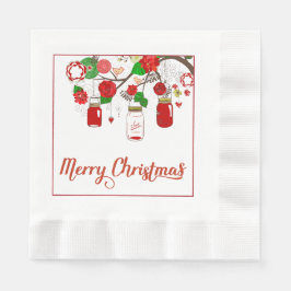 Mason Jar-kerstpapier Napkins Servet