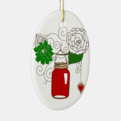 Mason Jar kerstversiering Keramisch Ornament (Rechts)