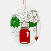 Mason Jar kerstversiering Keramisch Ornament (Achterkant)