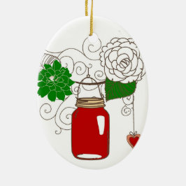 Mason Jar kerstversiering Keramisch Ornament