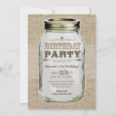 Mason Jar Kijk Birthday Party Kaart (Voorkant)