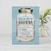Mason Jar  Kijk Boy Baby shower Kaart (Staand voorkant)