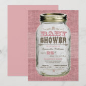 Mason Jar  Kijk Girl Baby shower Kaart (Voorkant / Achterkant)