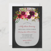 Mason jar krijtbord baby douche uitnodigingen (Voorkant)