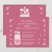 Mason Jar Krijtbord Rustieke Baby Shower A01E Kaart (Voorkant / Achterkant)