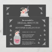 Mason Jar Krijtbord Rustieke Bruids Brunch A01D Kaart (Voorkant / Achterkant)