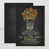 Mason Jar krijtbord verlovingsfeest uitnodiging (Voorkant / Achterkant)