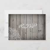 Mason Jar Lace Barn Wood Wedding RSVP-kaarten RSVP Kaartje (Achterkant)