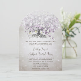 Mason Jar Lavendel Hart Blad Boom Bruiloft Kaart
