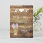 Mason Jar Lavender Barn Wood Wedding Invitations Kaart (Staand voorkant)