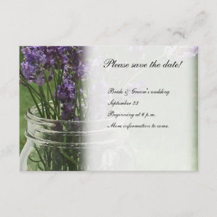 Mason Jar Lavender Country behalve de datum Save The Date