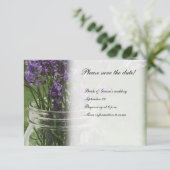 Mason Jar Lavender Country behalve de datum Save The Date (Staand voorkant)