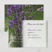 Mason Jar Lavender Country behalve de datum Save The Date (Voorkant / Achterkant)