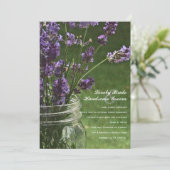Mason Jar Lavender Country Weddenschap Kaart (Staand voorkant)